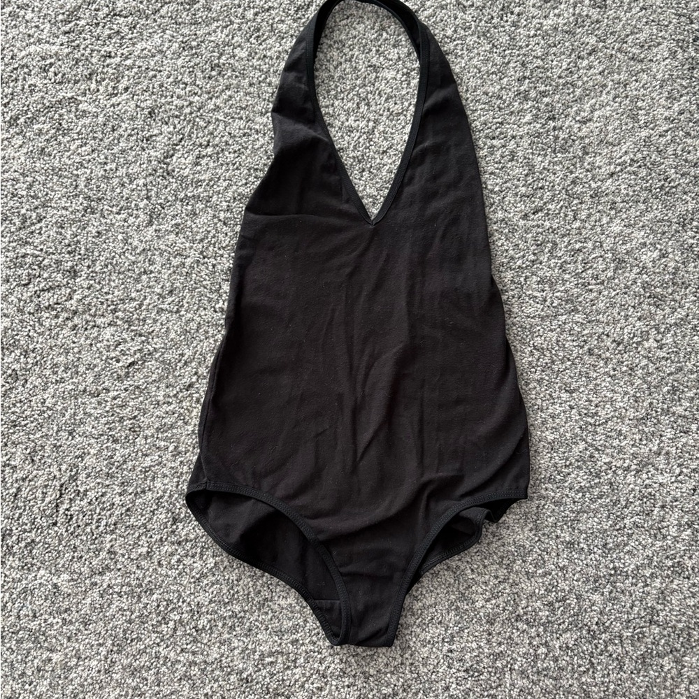 American Apparel Black Halter Bodysuit